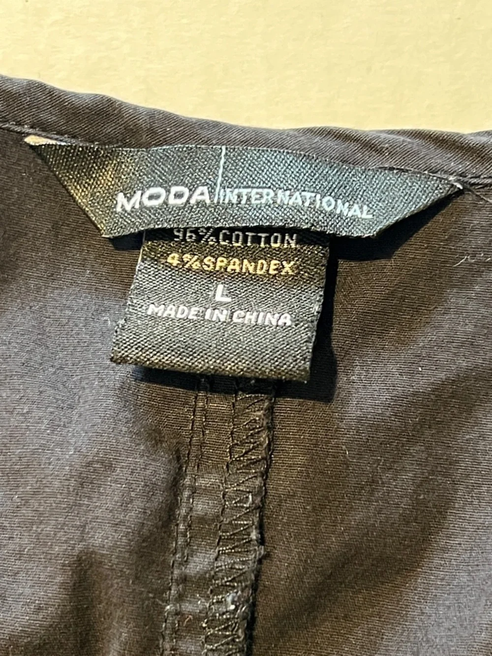 Moda International Black Lace-Trim Button Front Blouse with Corset Lacing Large - Picture 10 of 12